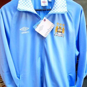 NWT Men Women Jacket Athletic Soccer Unisex Blue Umbro Manchester City XL 73658U